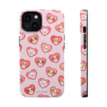 Pink Puppy Heart Pattern MagSafe Impact-Resistant iPhone Case, Valentine Phone Cover