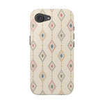 Desert Diamonds – Pastel Geometric Pattern MagSafe Phone Case, glossy iPhone 17e, rear view