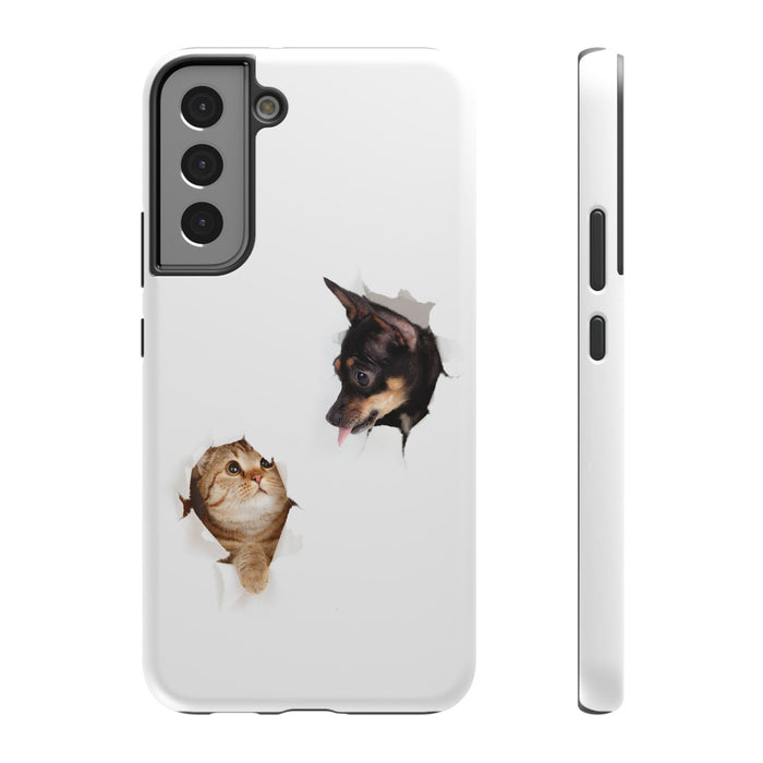 Impact-Resistant Cases with a cat and a dog