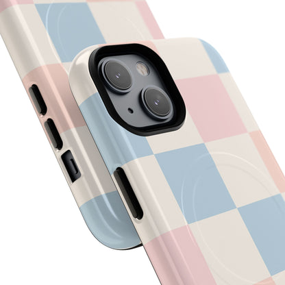 Pastel Checkerboard Pattern iPhone Cases - MagSafe