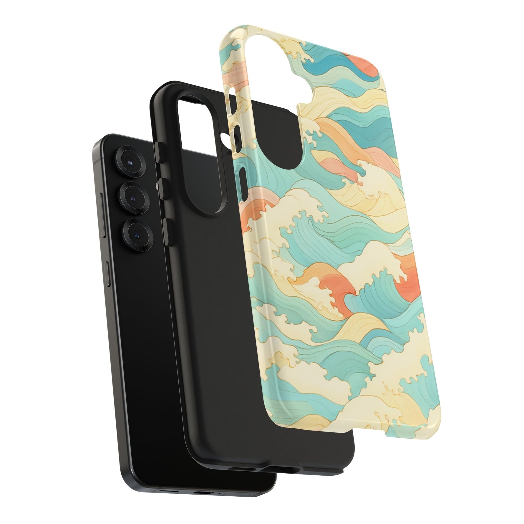Ocean Wave Tough Phone Case — Pastel Retro Surf Pattern  Shamo's