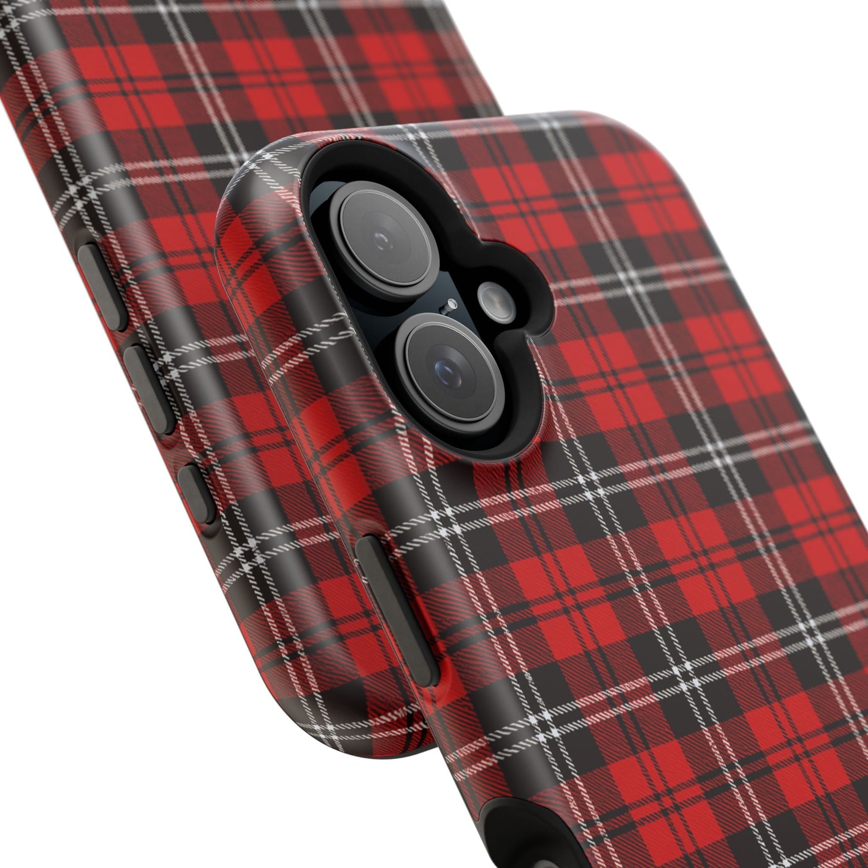 Red Tartan Plaid Impact-Resistant iPhone Case | MagSafe compatibility  Shamo's