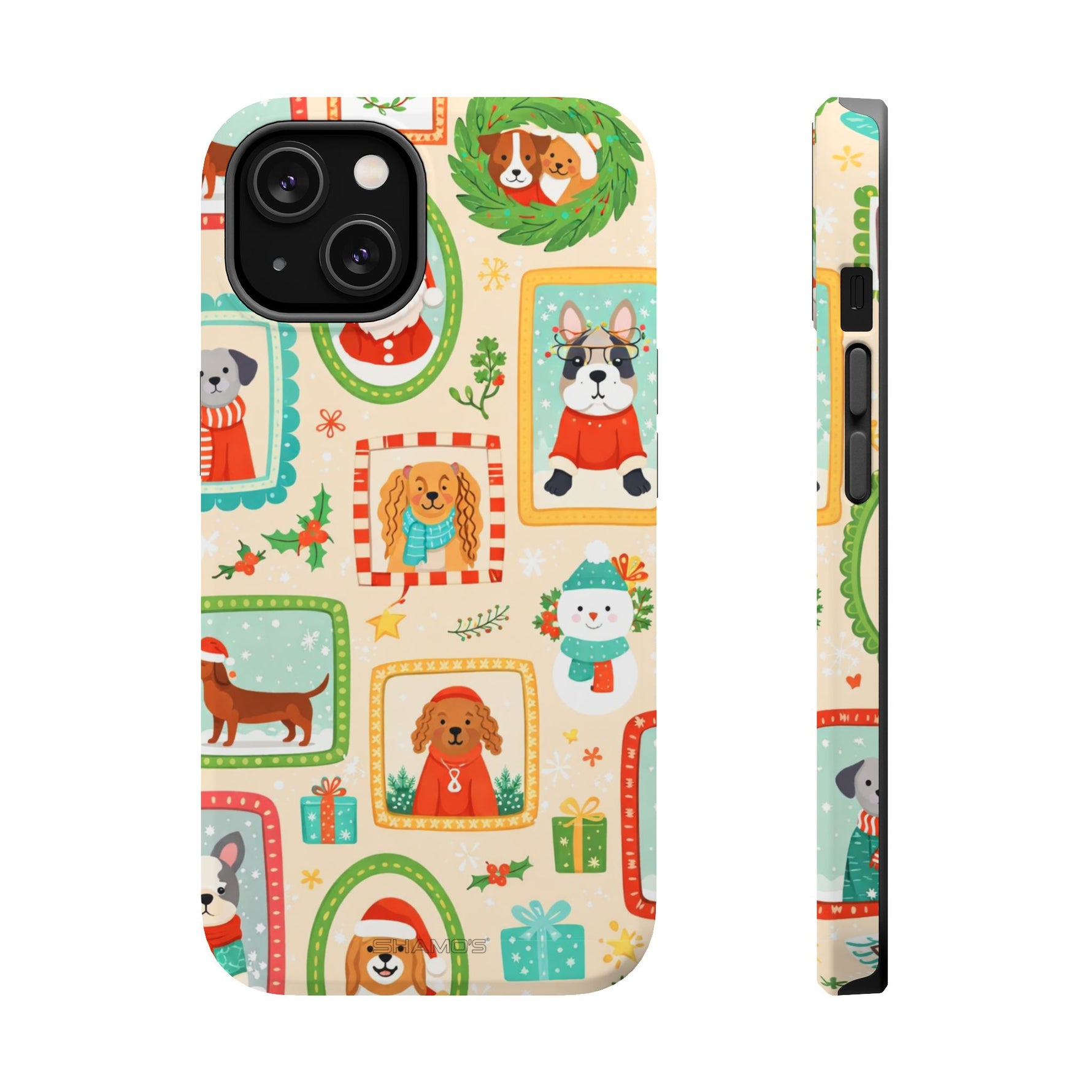 Cute Holiday Dogs MagSafe Compatible Impact-Resistant Phone Case - iPhone 14 / Matte - Shamo's