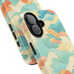 Ocean Wave Tough Phone Case — Pastel Retro Surf Pattern  Shamo's