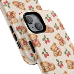 Teddy Berry Cozy Strawberry Pattern iPhone Case with MagSafe