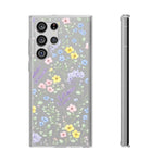 Clear Floral Impact-Resistant Phone Case — Pastel Wildflower Design