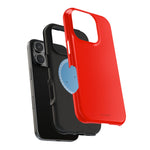 Electric Red Solid Color MagSafe Compatible Impact-Resistant iPhone Case | Slim Protective Cover