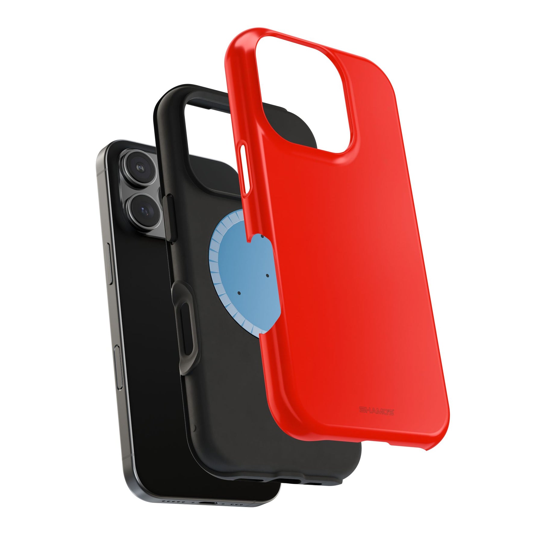 Electric Red Solid Color MagSafe Compatible Impact-Resistant iPhone Case | Slim Protective Cover