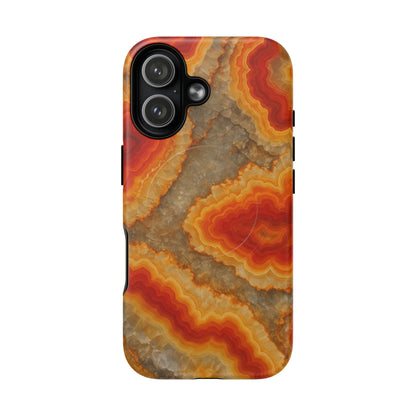 Agate Glow Marble iPhone Case Orange Geode Stone Design with MagSafe - Shamo's