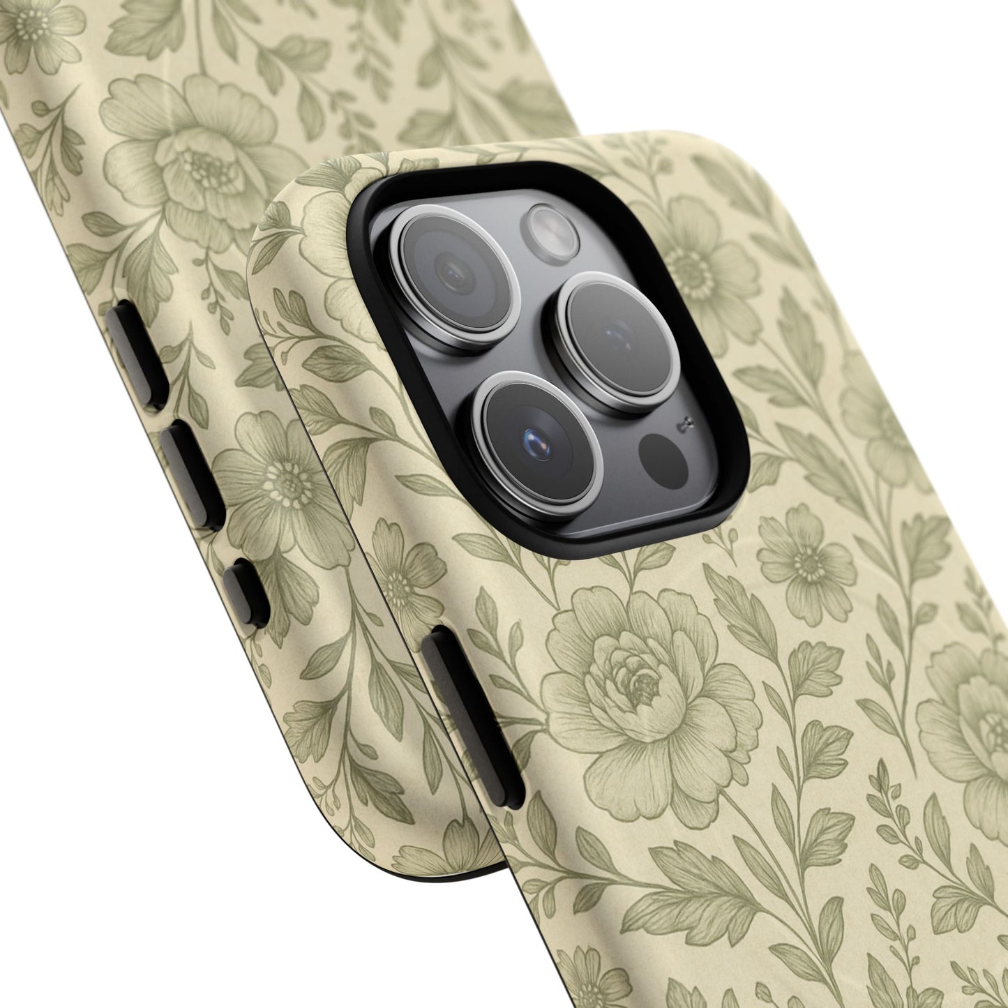 Sage Pattern Vintage Floral iPhone Case | Compatible with MagSafe