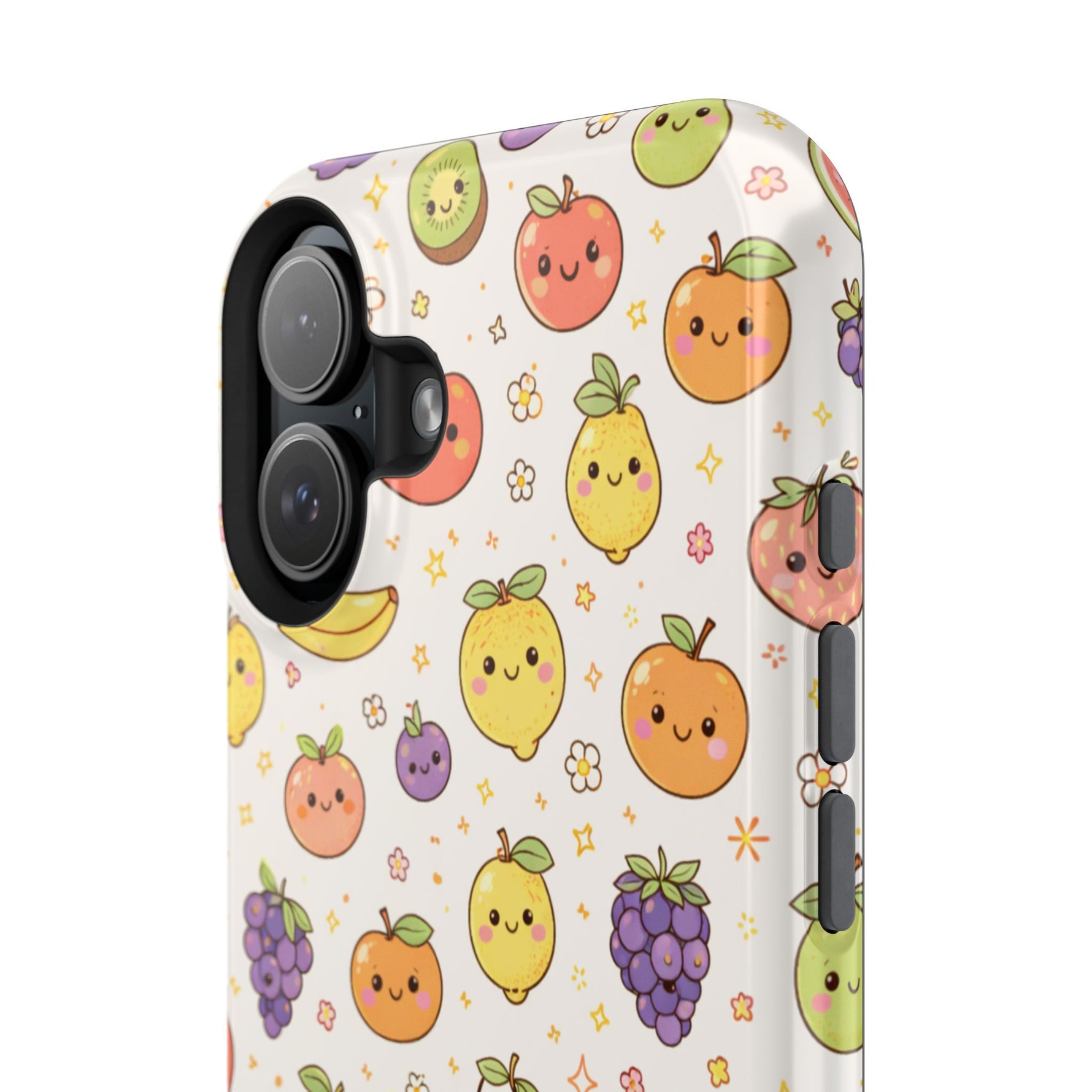 Cute Kawaii Fun Fruit Pattern Magnetic Impact-Resistant iPhone Case with MagSafe Compatibility
