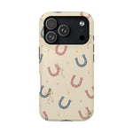 Prairie Horseshoes MagSafe Phone Case, glossy iPhone 17 Pro, rear view