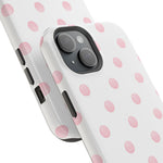 Pink Polka Dot Impact-Resistant Phone Case | MagSafe