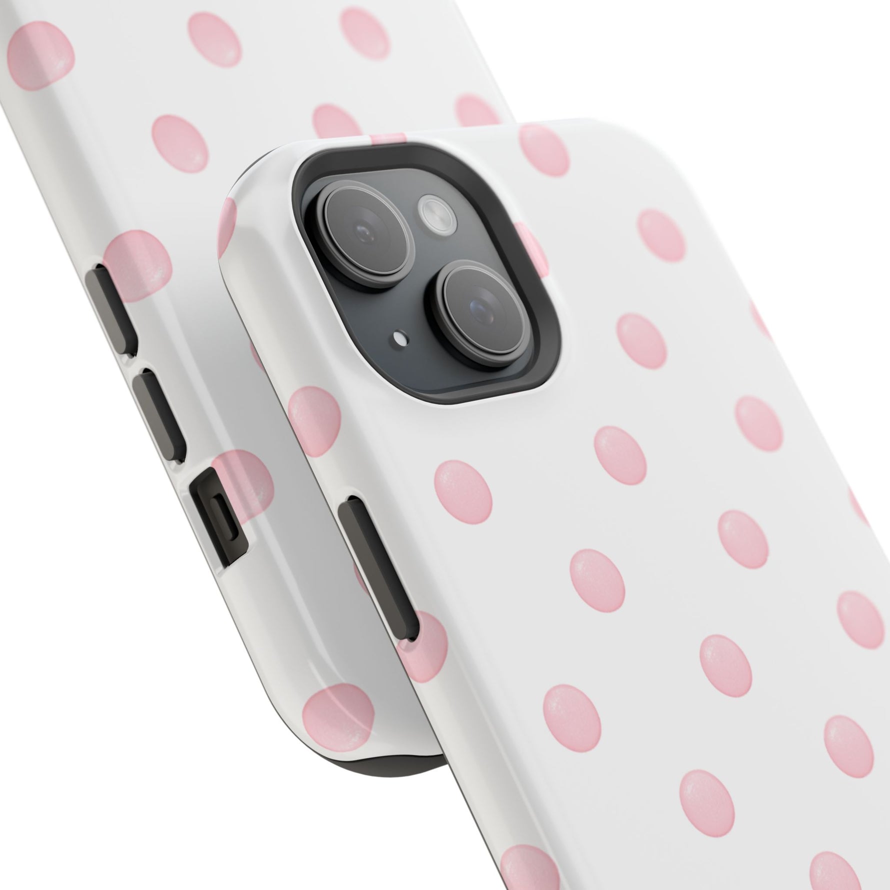 Pink Polka Dot Impact-Resistant Phone Case | MagSafe