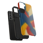Abstract Brushstroke Tough Phone Case — Colorful Red, Blue & Yellow Protective Cover  Shamo's