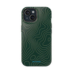 Topographic Green Magnetic Impact-Resistant iPhone Case | MagSafe compatible  Shamo's iPhone 15 / Glossy