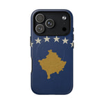 Kosovo Flag Tough iPhone Case — Navy Blue Stars & Gold Map (MagSafe compatible)  Shamo's iPhone 17 Pro / Matte