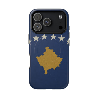Kosovo Flag Tough iPhone Case — Navy Blue Stars & Gold Map (MagSafe compatible)  Shamo's iPhone 17 Pro / Matte