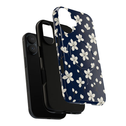 Navy Blossom Floral iPhone Case | MagSafe