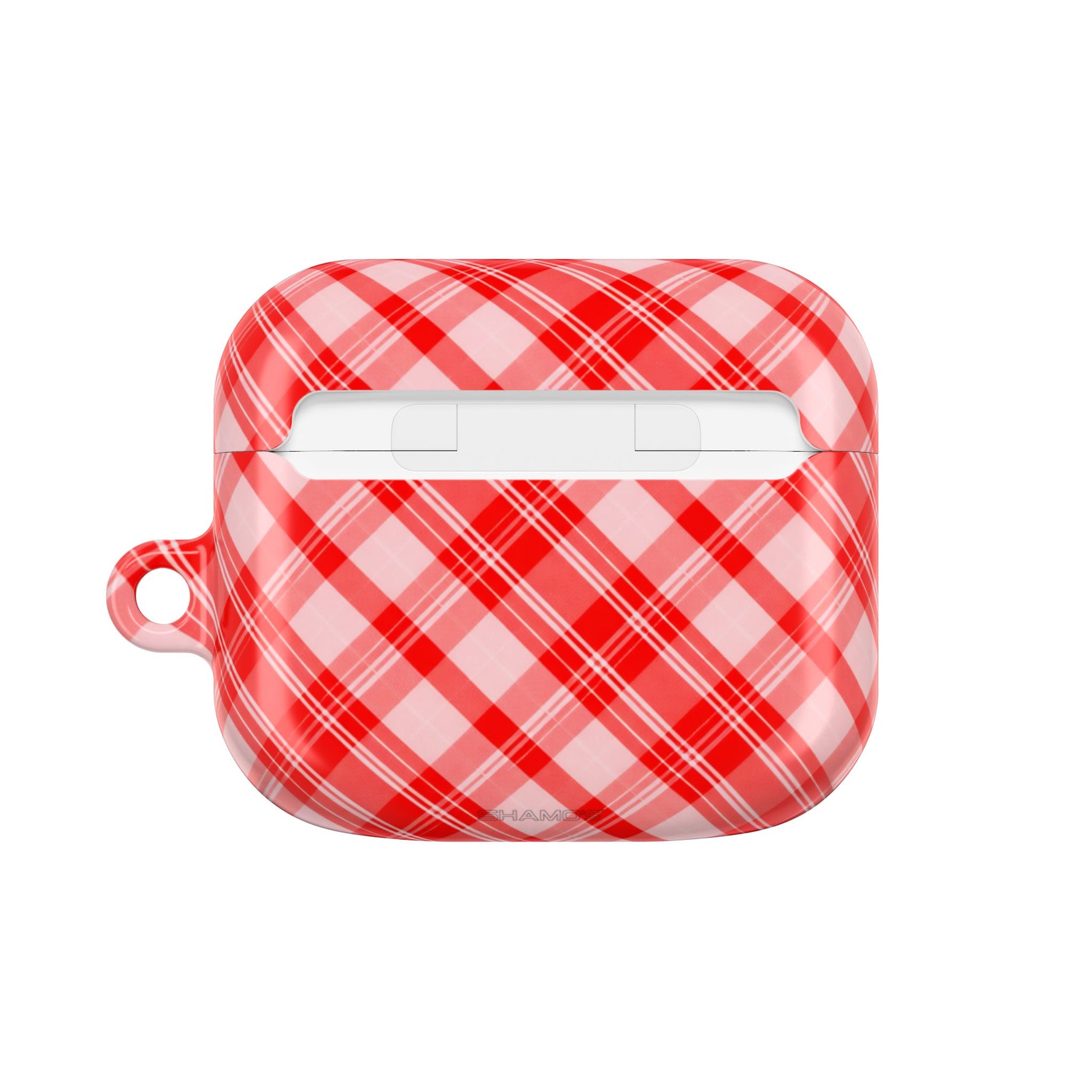 Red Plaid AirPod Case – Festive Check Pattern Protective Cover