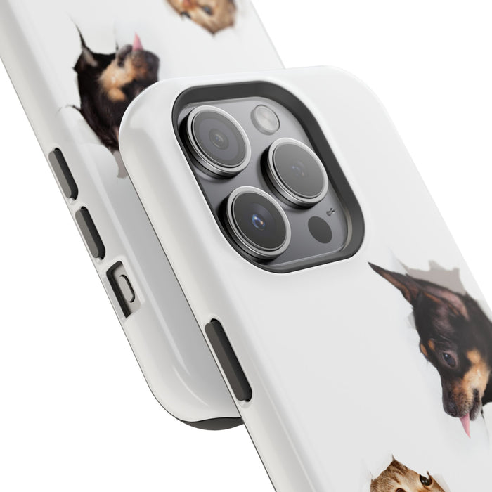 Impact-Resistant Cases with a cat and a dog