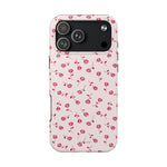 Pink Rose Pattern Tough Phone Case — Impact-Resistant Protective Cover