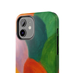 Abstract Color Wave Tough Phone Case — Bold Orange & Green Protective Phone Cover  Shamo's
