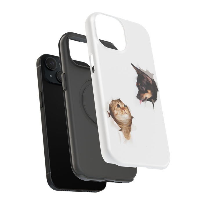 Impact-Resistant Cases with a cat and a dog