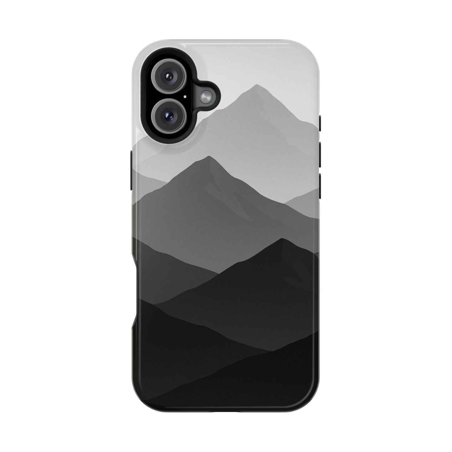 Monochrome Mountain Design iPhone Case | MagSafe  Shamo's iPhone 16 Plus / Glossy