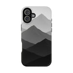 Monochrome Mountain Design iPhone Case | MagSafe  Shamo's iPhone 16 Plus / Glossy
