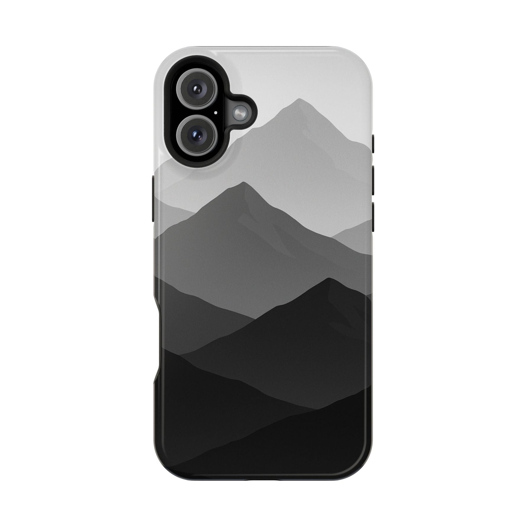 Monochrome Mountain Design iPhone Case | MagSafe  Shamo's iPhone 16 Plus / Glossy