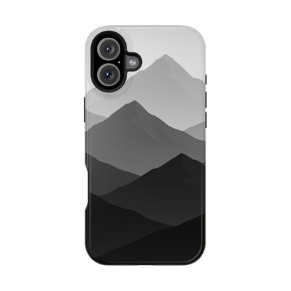 Monochrome Mountain Design iPhone Case | MagSafe  Shamo's iPhone 16 Plus / Glossy