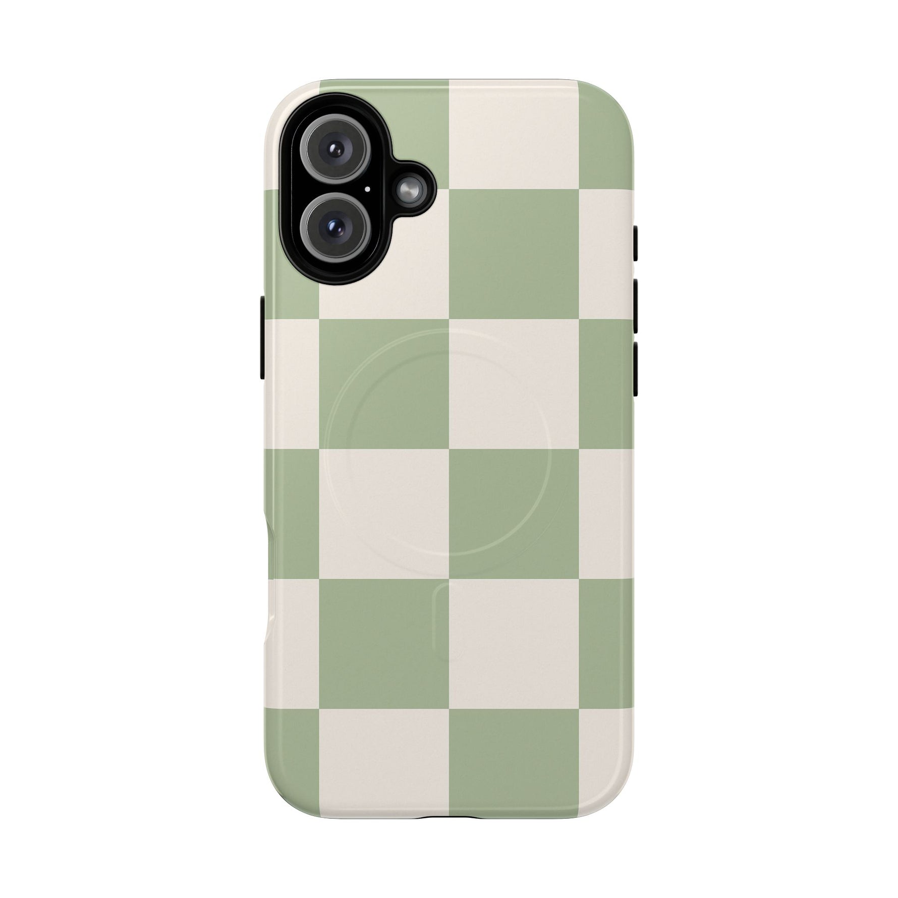 Sage Checkerboard Tough iPhone Case - Compatible with MagSafe - Shamo's