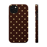Polka Dot iPhone Case — Brown & Cream MagSafe Protective Cover