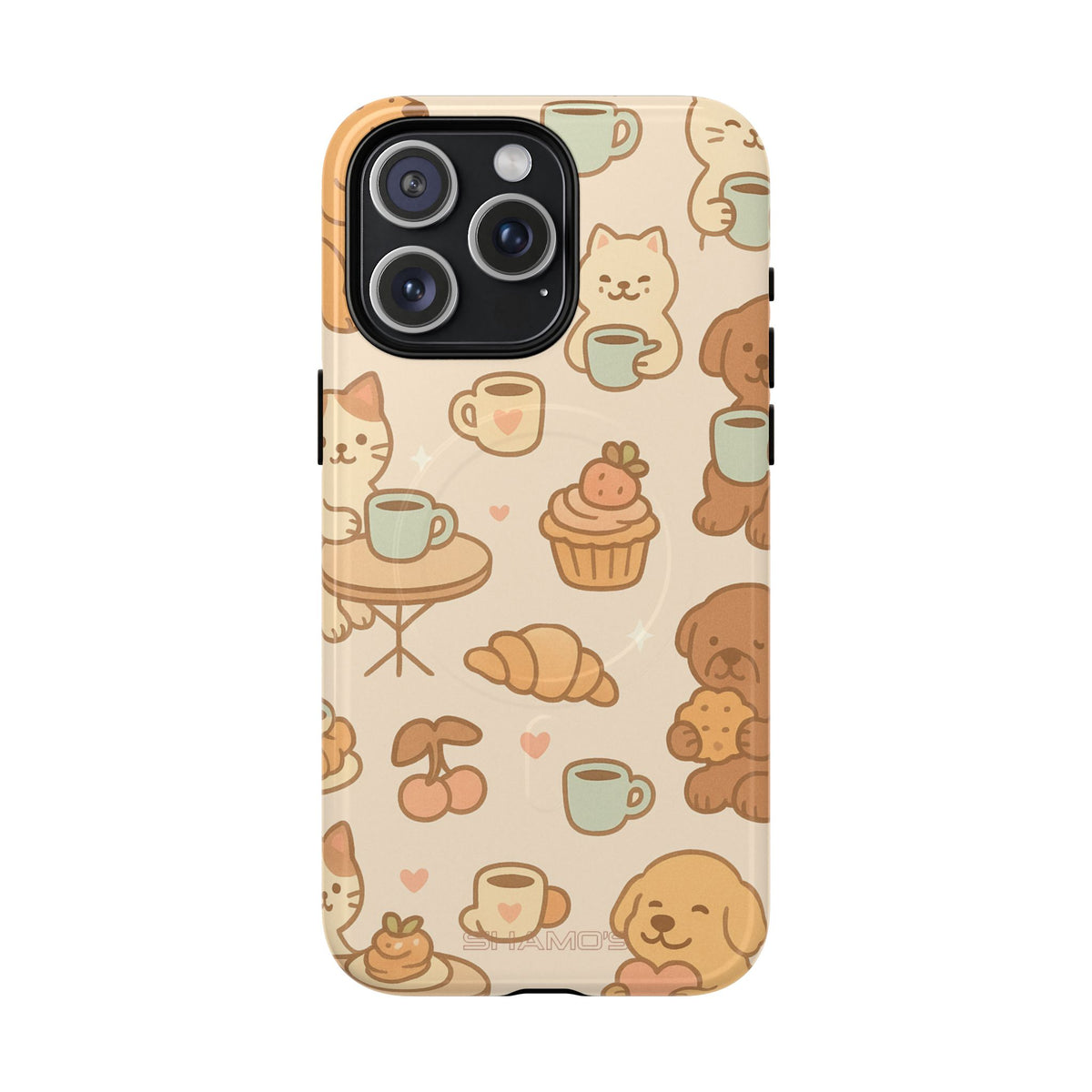 Funda para teléfono con diseño de gatos y perros y MagSafe