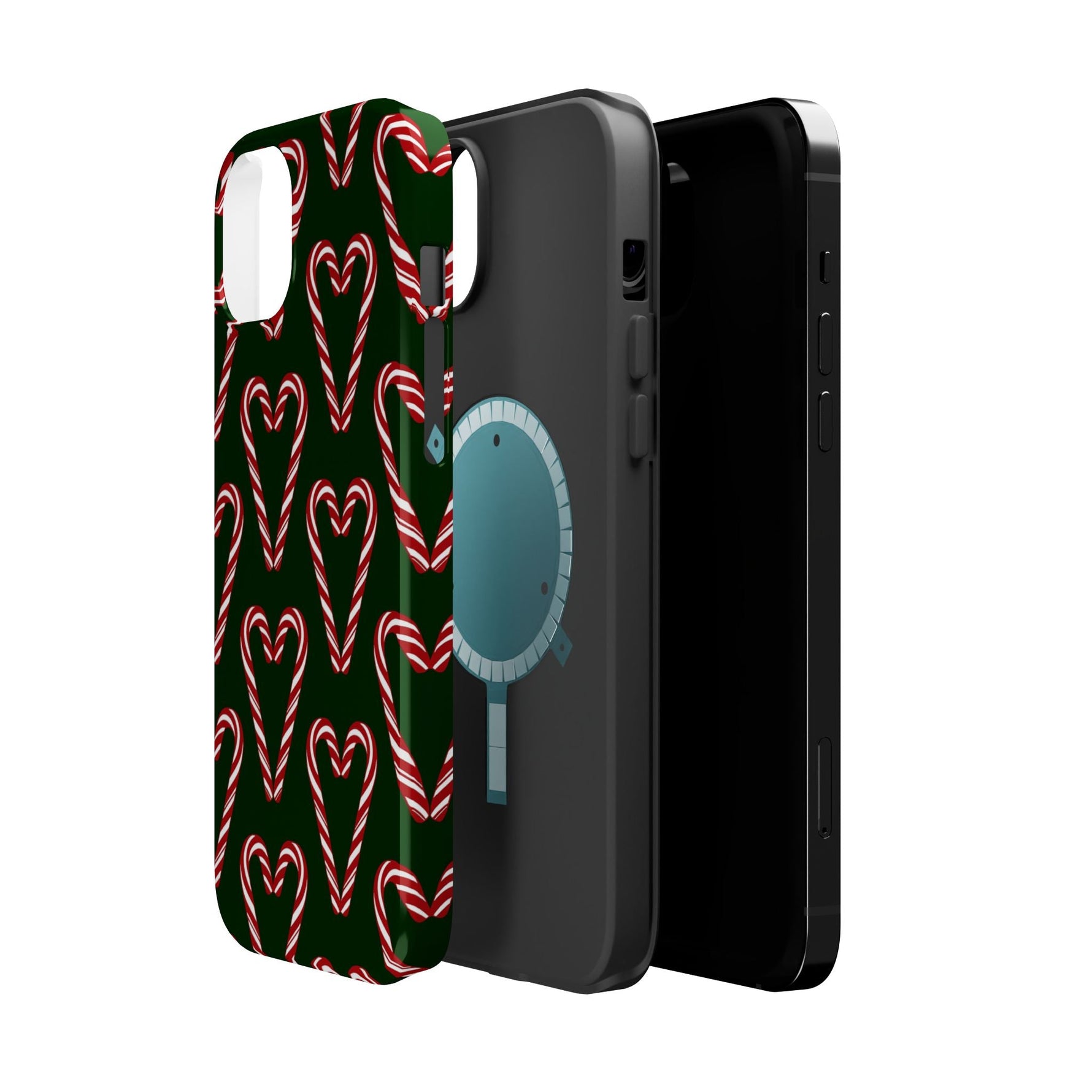 Candy Cane Heart MagSafe Impact-Resistant iPhone Case  Shamo's