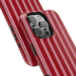 Red Burgundy  Stripes Magnetic Impact-Resistant Phone Case | MagSafe Compatible