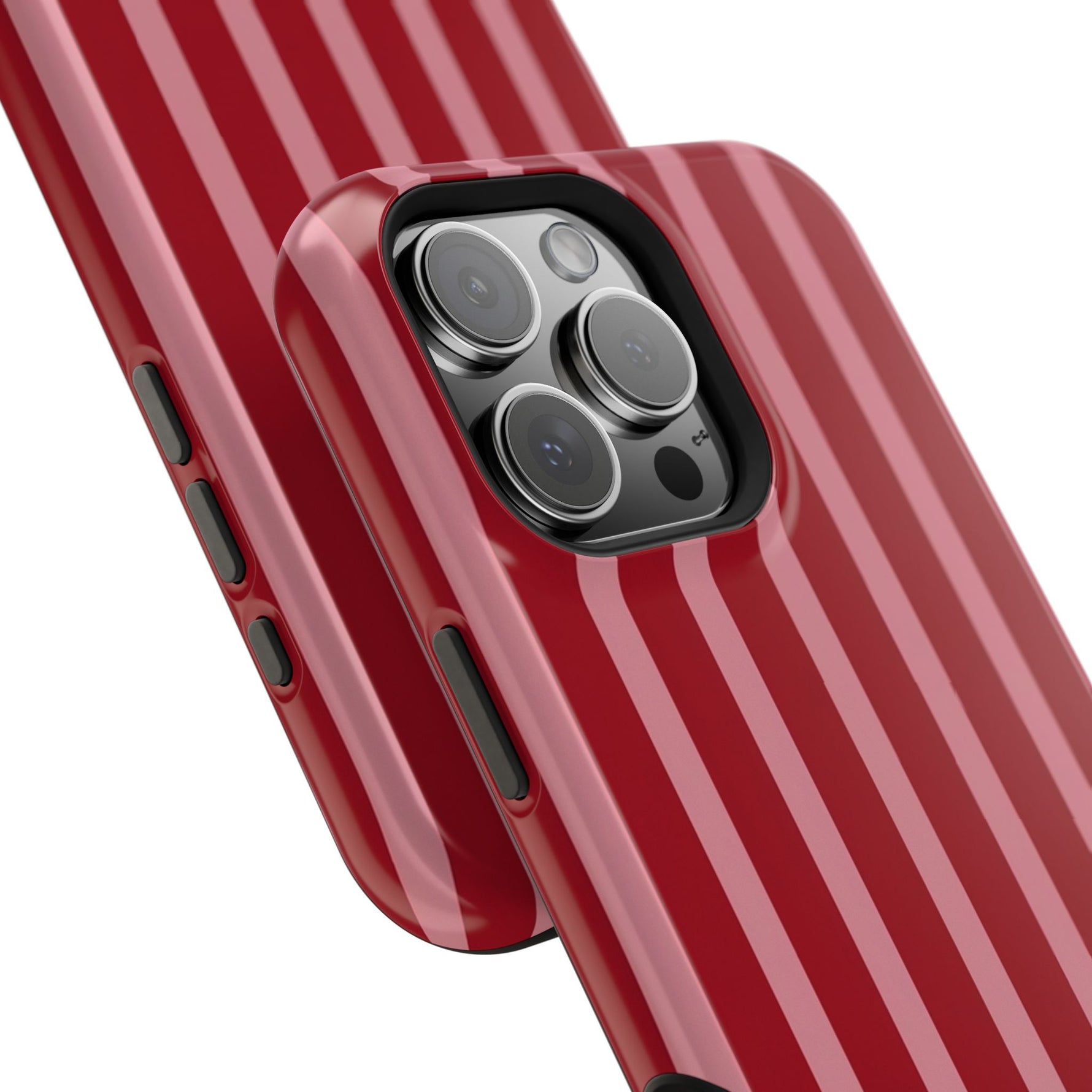 Red Burgundy  Stripes Magnetic Impact-Resistant Phone Case | MagSafe Compatible