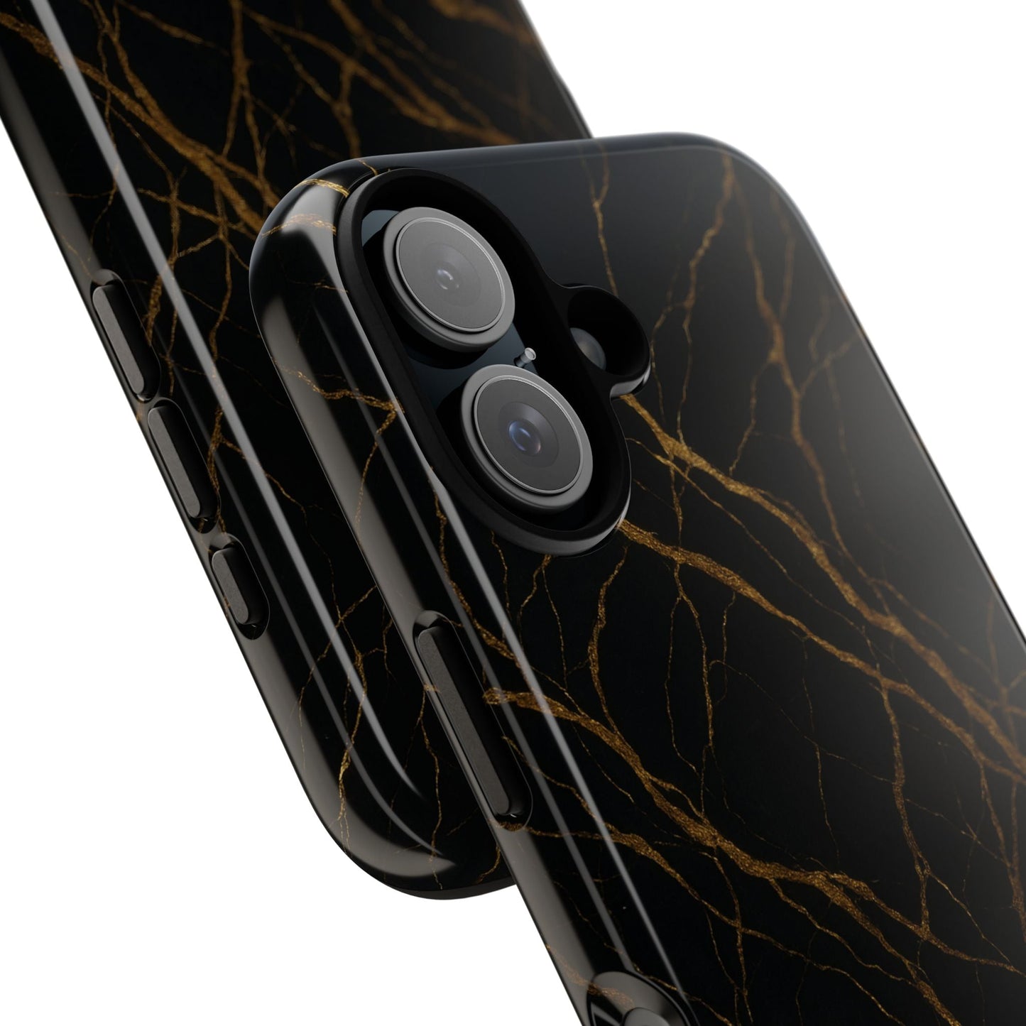 Black Marble Tough iPhone Case