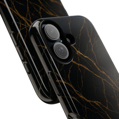 Black Marble Tough iPhone Case