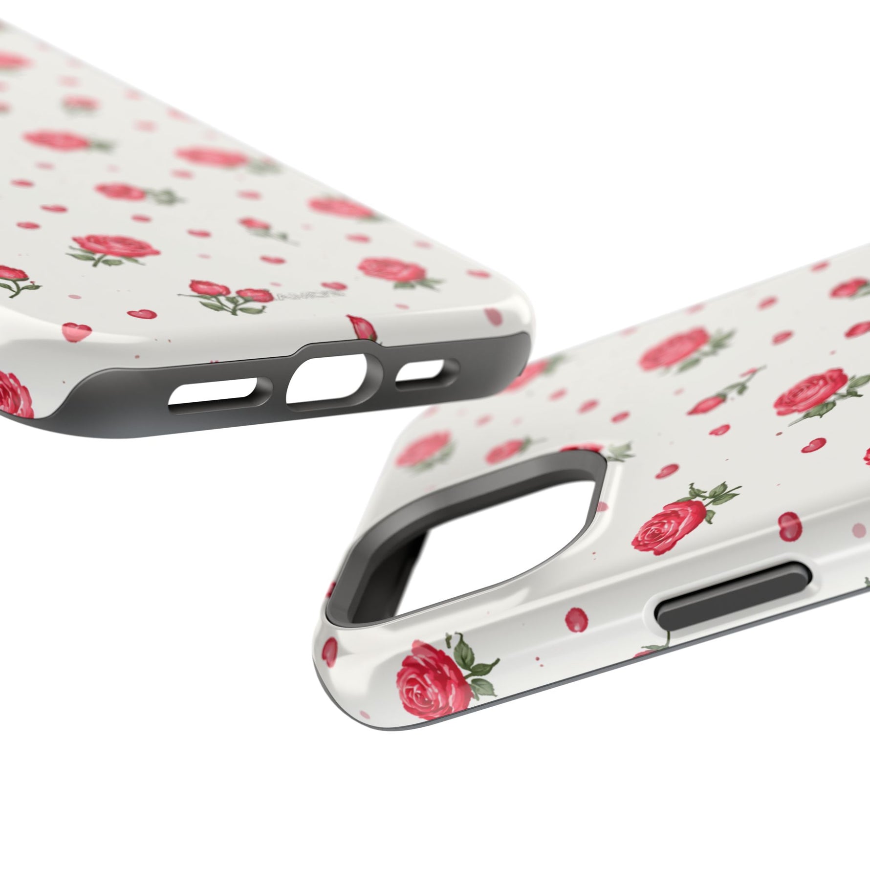 Rose Pattern Impact-Resistant iPhone Case | MagSafe