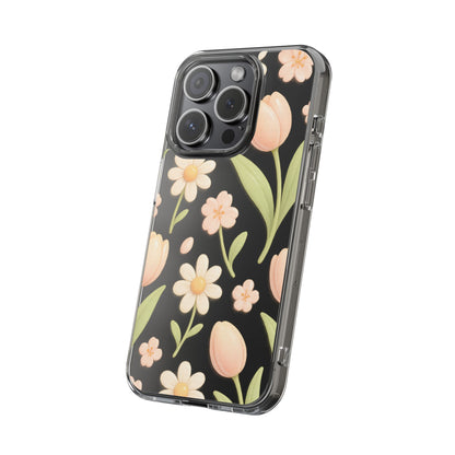 Floral Impact-Resistant Clear iPhone Case