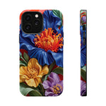 Electric Paradise MagSafe Phone Case – Cobalt Floral & Coral Waves | Glossy