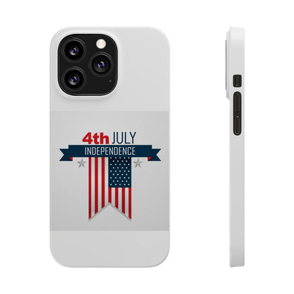 Slim Phone Cases with 4th of July writing for iPhone 17 and more
