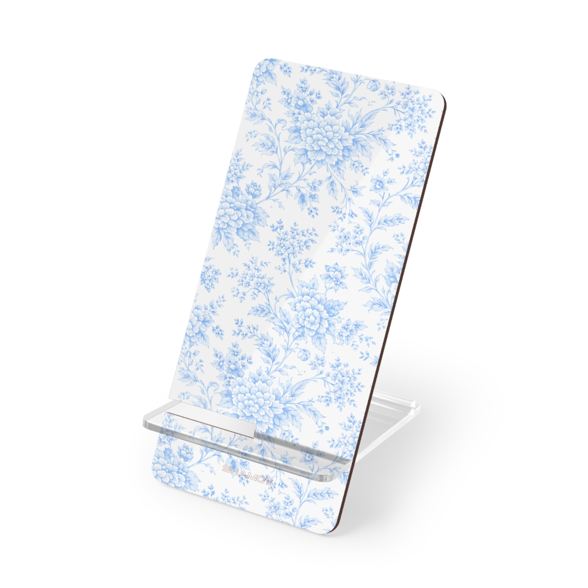 Preppy Look Blue Floral Smartphone Stand | Foldable Mobile Display Stand