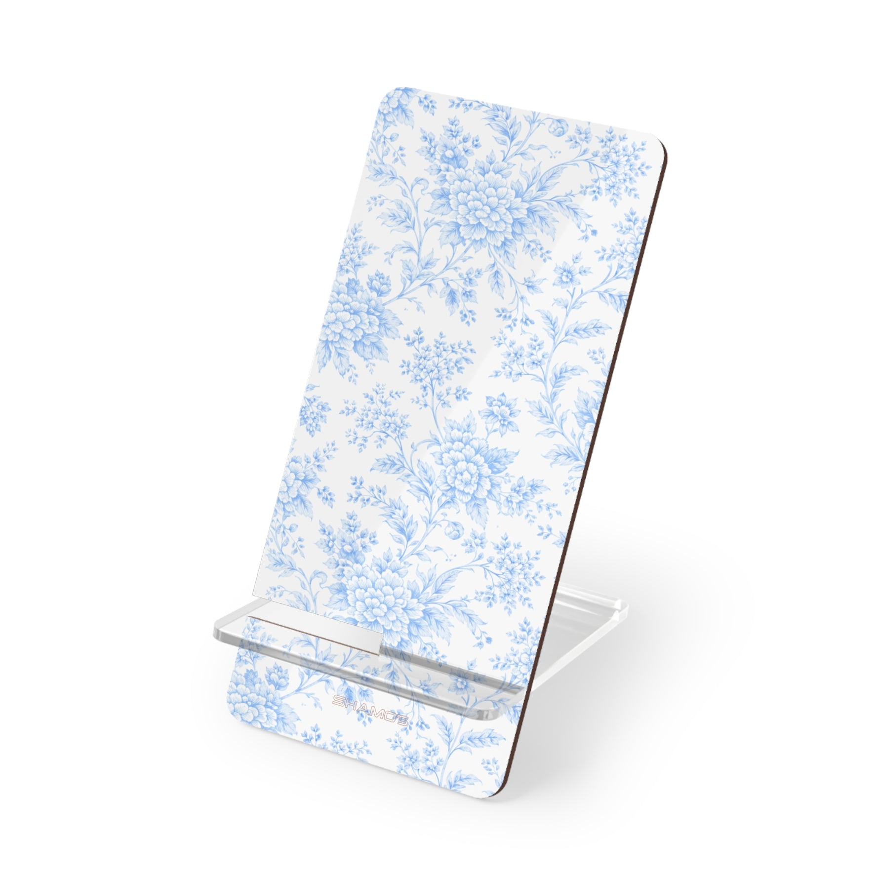 Preppy Look Blue Floral Smartphone Stand | Foldable Mobile Display Stand