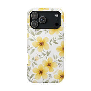 Yellow Flowers Summer Floral Magnetic Impact-Resistant iPhone Case with MagSafe Compatibility - iPhone 17 Pro Max / Glossy - Shamo's