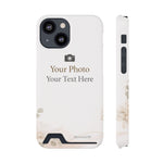 Funda para teléfono personalizable con tarjetero | Añade tu propia foto y texto