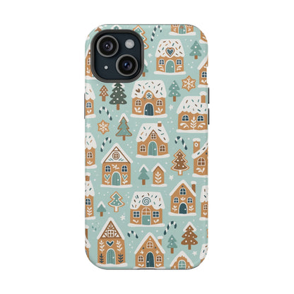Winter Gingerbread Village Holiday Theme iPhone Case with MagSafe compatibility  Shamo's iPhone 15 Plus / Matte