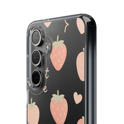 Sweet Love Strawberry Clear iPhone Case | MagSafe
